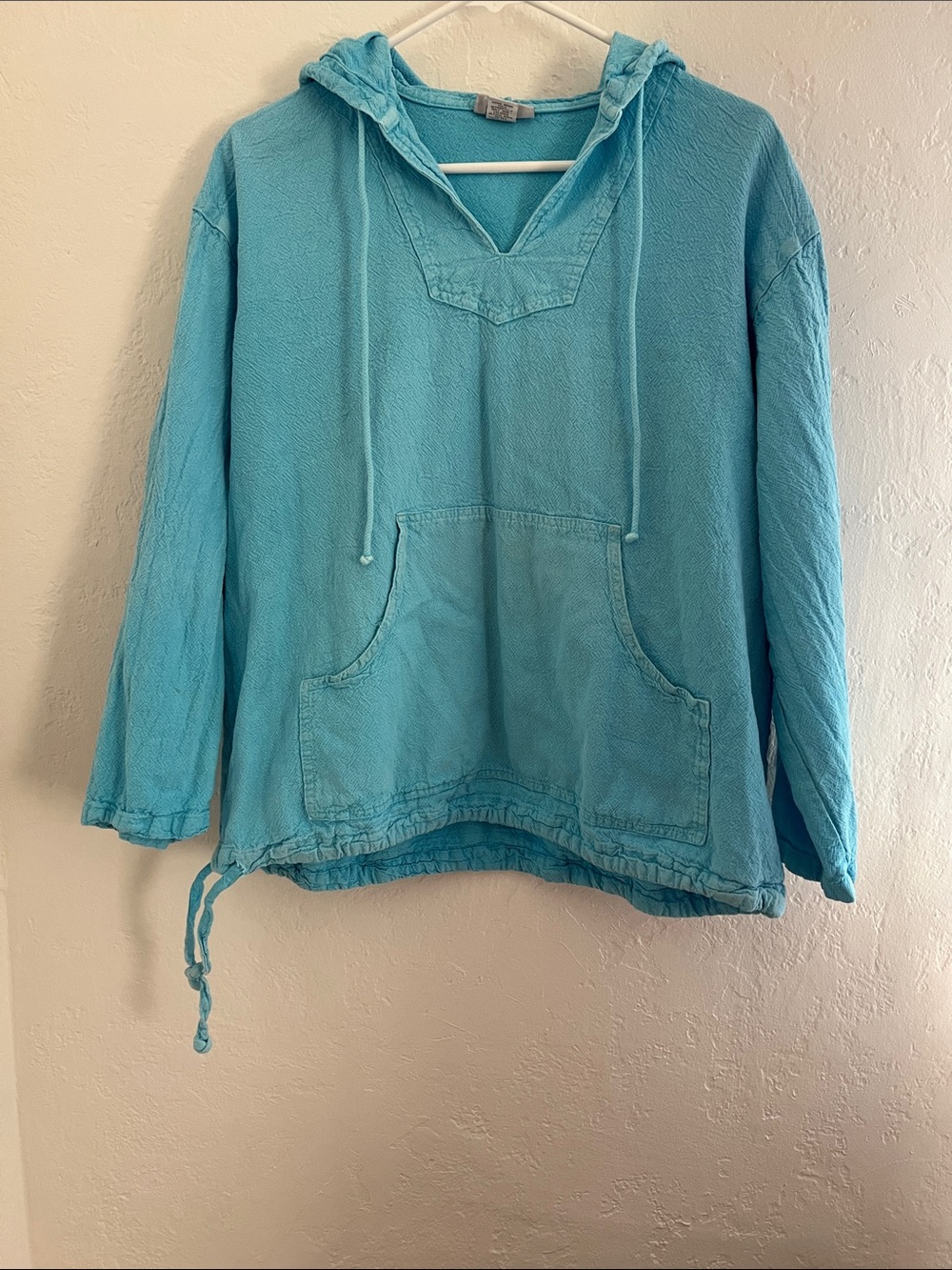 Soft Surroundings Turquoise Hoodie Kangaroo Pocket